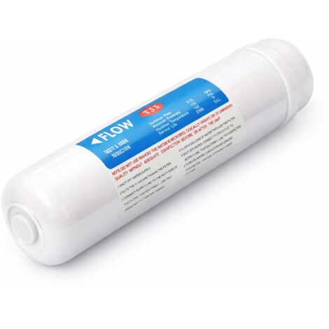 Wiltec – Filtre charbon actif pour osmose inverse – Perméabilité 5 µ – Débit 1500 l/h – 10' / 254 mm – Filtration chlore et métaux lourds
