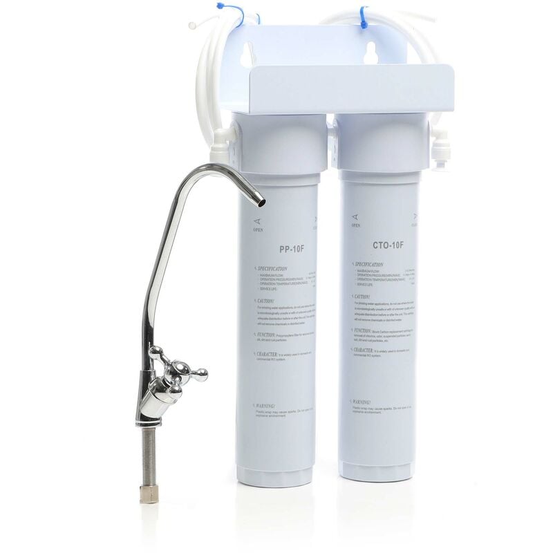 NW-2-PPCTO Filtre sous évier à eau potable – 200 x 100 x 345 mm – 210 l/h – avec Robinet – Sédiment pp et Bloc de charbon actif – Filtration