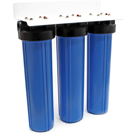 Naturewater NW-BRL03 3 Stufen Wasserfilter, 5 µ, 32,89 mm (1), Ø113 mm PP Kartusche, Filter Wandhalterung, Filterschlüssel, Sedimentfilter Aktivkohleblock Aktivkohlegranulat