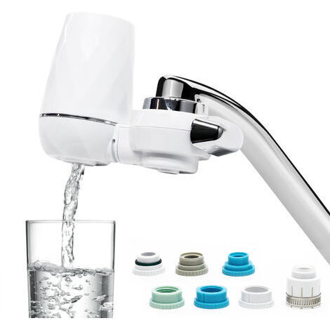 Naturewater NW-LT-H2A 9 Stufen On Tap Wasserfilter, 120 L/h, kompakter PP Wasserhahnfilter mit 9 Filterstufen, Wasserhahnfilter