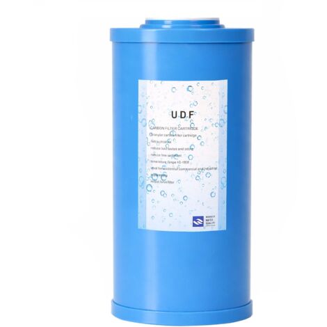 Naturewater UDF-10L Big Blue Cartouche filtrante Granulés Charbon actif Postfiltre 10 Pouces 254 mm 5 µ 120 x 120 x 254 mm Filtre à eau rechange Osmose inverse Eau domestique