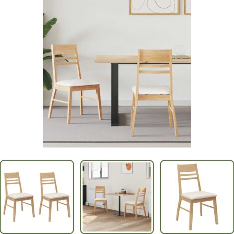Naturfarbe - Esszimmerstühle 2 pcs Natur 43 x 54 x 89 cm Massives Gummiholz