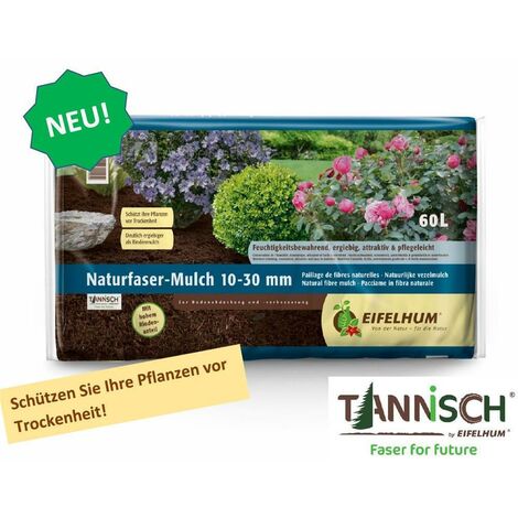 Naturfaser-Mulch 10-30 mm 60l Gartenmulch Qualitätsrindenmulch