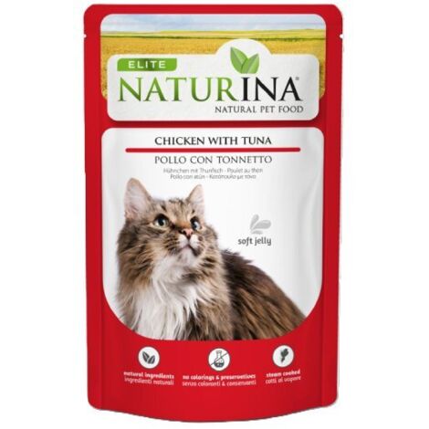 Naturina Elite  Filets de poulet et de thon en gelée  Sachet de 70 g  Sachet de 70 g