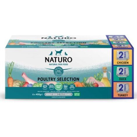 Naturo  Adult – Getreidefrei  400-g-Schale – Probierpackung – 6 x 400 g Geschmacksmischung