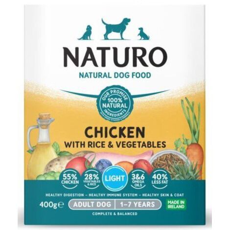 Naturo Adulte - Léger Poulet au riz et aux légumes - Barquette de 400 g