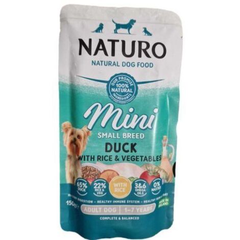 Naturo Mini  Bustina per cani 150g - ADULT anatra con riso e verdure 150g