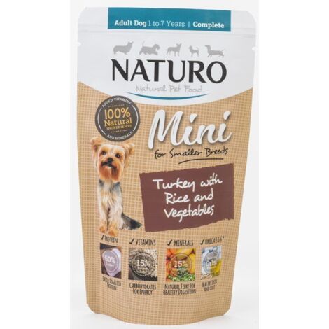 Naturo Mini  Hundefutterbeutel 150 g – Truthahn mit Reis und Gemüse für Erwachsene 150 g