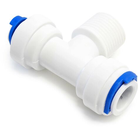 Naturwater Raccord Jaco T-Fitting Station Osmose Filetage mâle (3/8) Raccord de tuyau 6,5mm & 10mm