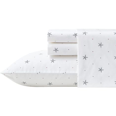 Nautica - Lenzuola Twin XL, set di biancheria da letto in percalle di cotone, decorazione per la casa costiera, elementi essenziali per la camera da letto (Star Spangled Coastal Blue, Twin XL)