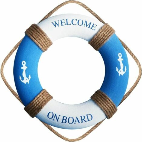 Nautical lifebuoy decoration lifebuoy wall hanging decoration lifebuoy home wall door hanging beach theme home decoration crafts lifebuoy decor 40cm outer diameter, 6cm thick I4Zxi7Qe