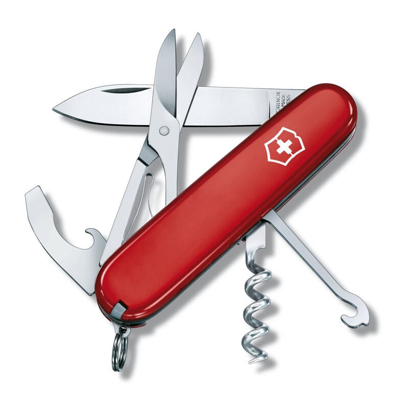 

Navaja de bolsillo suiza Victorinox Compact 1.3405 Roja con 15 funciones incluye Incluye tijeras y un gancho multiusos con lima de uñas integrada