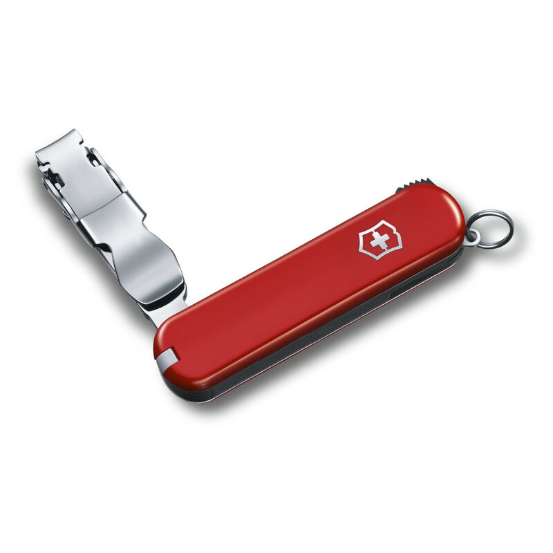 

Navaja de bolsillo suiza Nail Clip 582 Roja 0.6453.B1 con 4 funciones incluye cortauñas, pinzas y palillo, presentada en blíster - Victorinox