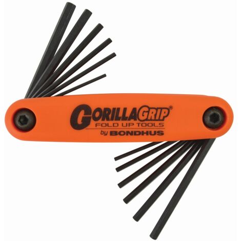 Navaja GorillaGrip® con 12 llaves hexagonales en métrica/pulgadas 5/64-5/32" y 1.5-5mm  Bondhus 12550