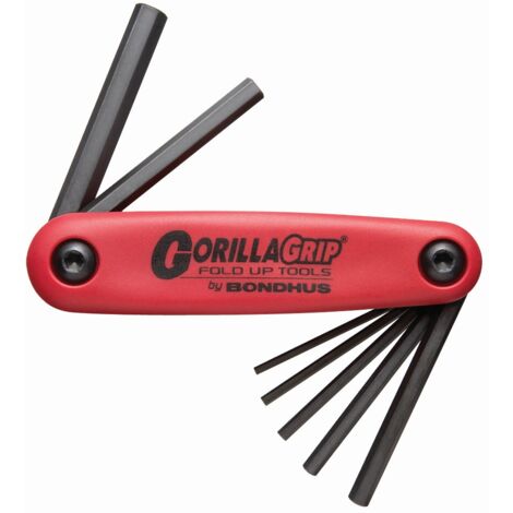 Navaja GorillaGrip® con 7 llaves hexagonales en métrica 1.5-6mm  Bondhus 12592