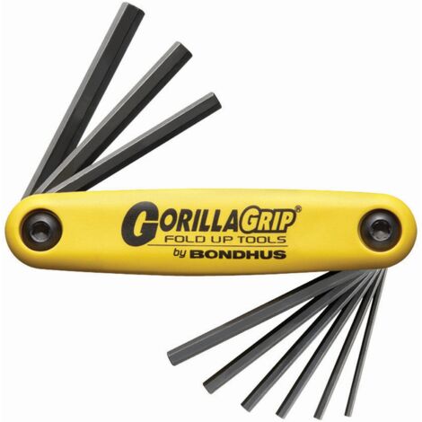 Navaja GorillaGrip® con 9 llaves hexagonales en pulgadas 5/64-1/4"  Bondhus 12589