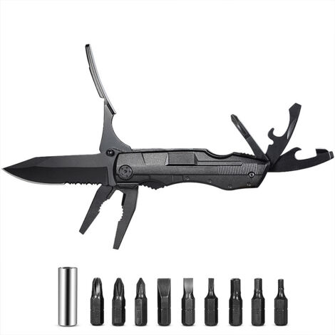 Navaja multiherramienta portátil multifuncional 13 en 1 de acero inoxidable, navaja suiza para actividades al aire libre, camping, senderismo, regalo para hombres.