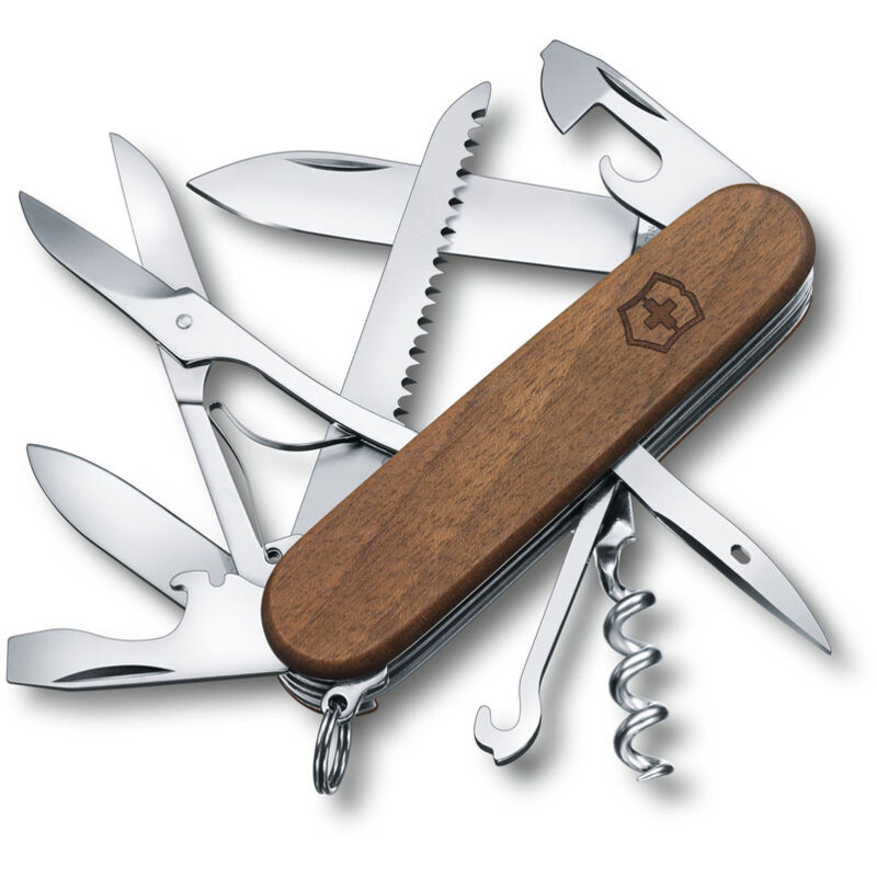 

Navaja Suiza de bolsillo Huntsman de madera 1.3711.63B1 con 13 funciones. Incluye Incluye tijeras presentada en blíster - Victorinox