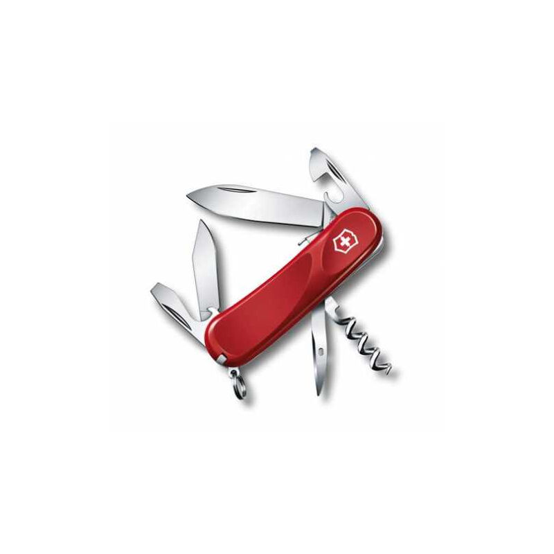 

Navaja suiza multiusos Evolution S101, incluye 12 funciones, cachas de nylon, color rojo - Victorinox