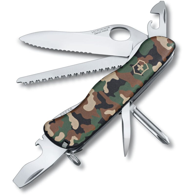 

Navaja suiza Victorinox Trailmaster, sistema de bloqueo seguro, 12 funciones, destornillador Phillips, 130 gr, color camuflaje