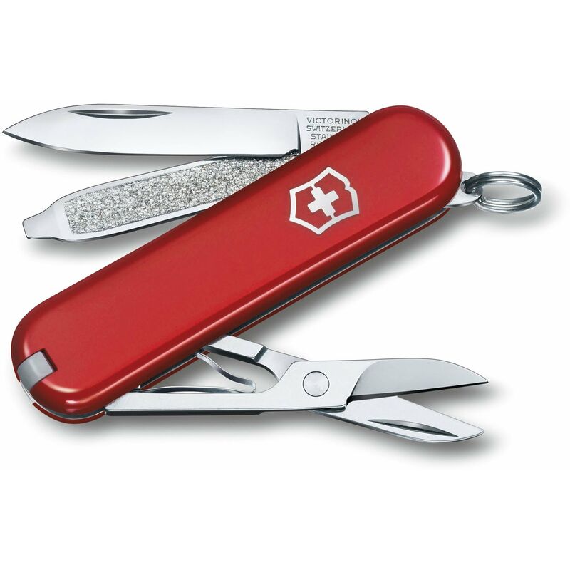 

Navaja pequeña Classic SD, cuenta con 7 funciones, con tijeras y lima de uñas con destornillador, diferentes color rojo - Victorinox