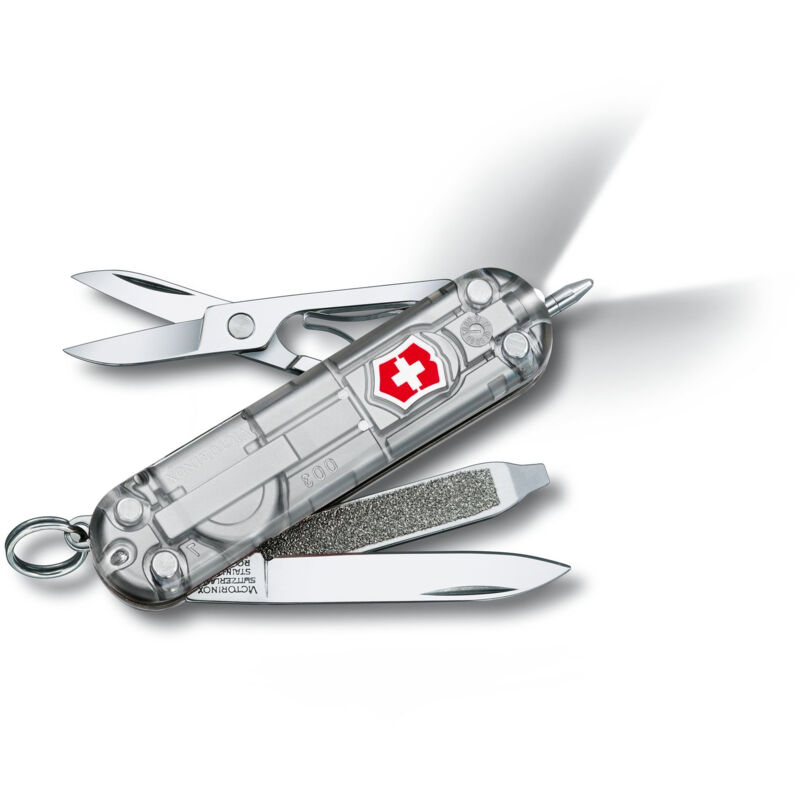 

Victorinox - Navaja suiza Signature Lite, incluye bolígrafo y luz LED brillante, 7 funciones, mango de ABS, 24 gr, color silvertech