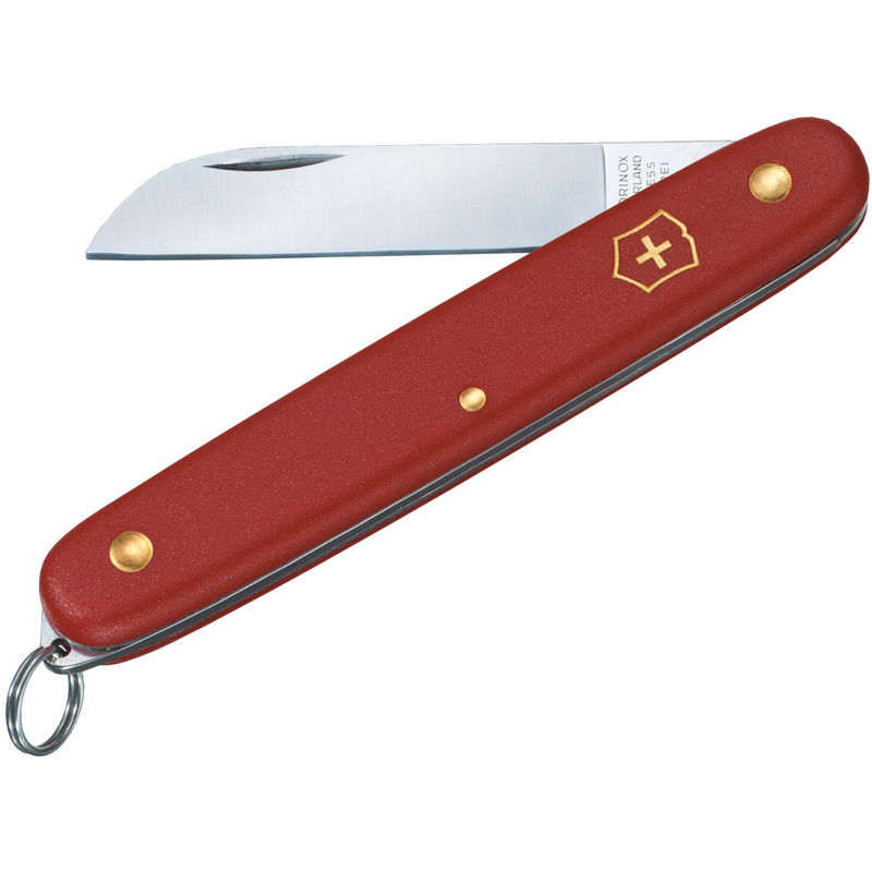 

Navaja suiza para flores roja con anilla 3.9051 y hoja 5,5 cm con hoja de mango de nylon de 10 cm - Victorinox