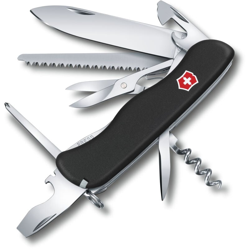 

Navaja suiza Outrider, con 14 funciones, con destornillador Philips + tijeras, 158 gr, longitud 111 mm, color negro - Victorinox