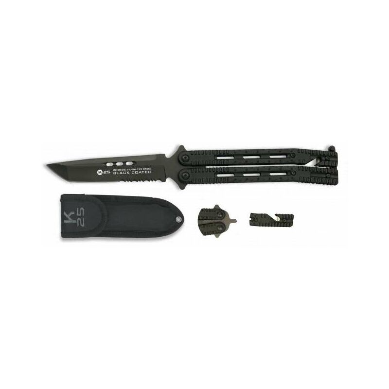 

Navaja Tactica K25 Abanico Negra C/Funda 25Cm