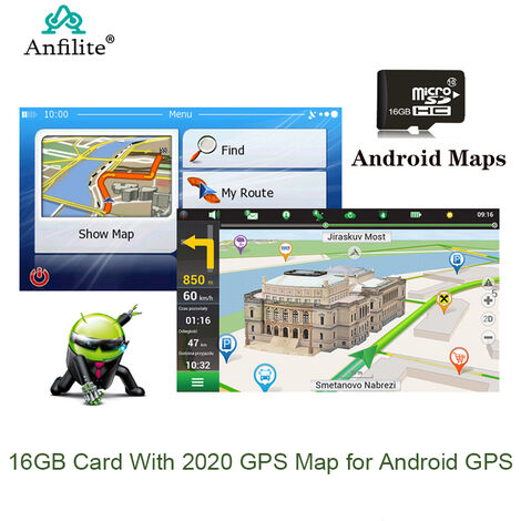 Navegación GPS para coche con sistema Android, 16GB, tarjeta Micro SD, mapa de Europa para Francia, Italia, Reino Unido, Polonia, Ru, España, EE. UU., Oriente Medio