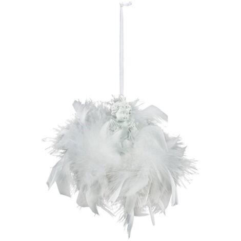 Navidad colgando plumas de ángel en corona - Atmosphera créateur d'intérieur
