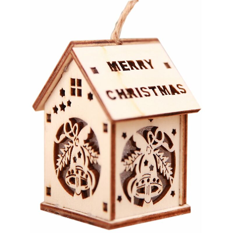 

Navidad decorativa luz LED casa de madera luminosa lindo arbol de Navidad adornos colgantes Festival de Navidad decoraciones navidenas regalos,S y