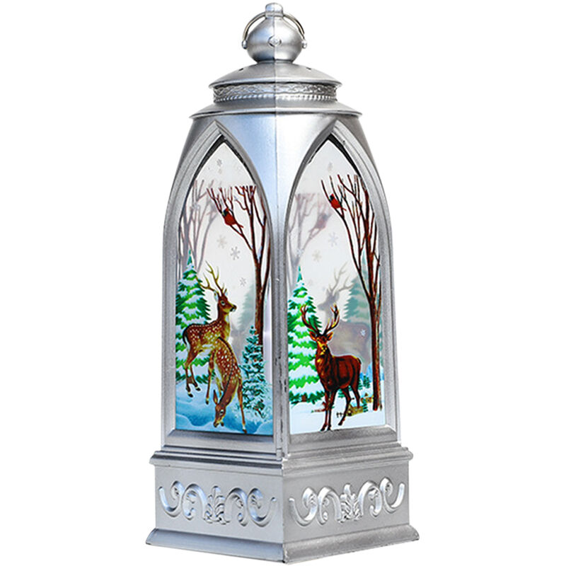 

Corona de Navidad brillante LED blanco calido Escritorio Luces Decorativas muneco de nieve Elk colgante en forma de iluminacion para el banquete de