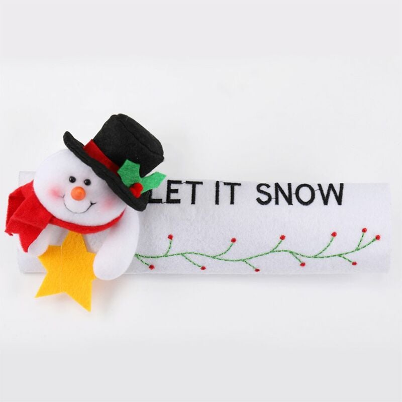 

Navidad Manijas de la puerta del refrigerador Cubre Aparatos de cocina Manijas decorativas Guantes protectores antideslizantes para el refrigerador