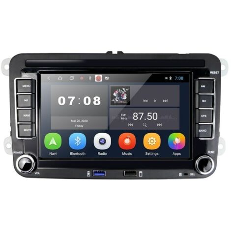 Navigation automobile, écran 7 pouces, système d'exploitation Android 10, 2 Go de RAM, 32 Go de stockage, processeur QuadCore, VW Passat B6, B7, CC, Golf 5, Golf 6, Tiguan, Touran