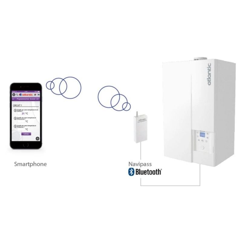 Atlantic - Télécommande Navipass Bluetooth pour Chaudière Naema 2 et Perfinox 2 - 073328