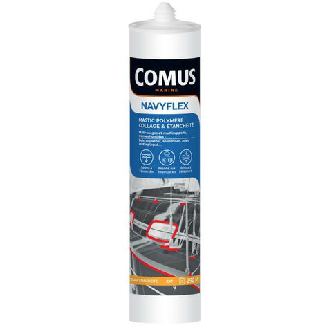 NAVYFLEX COLLE POLYMERE BLANC 290 ML - Mastic élastomère à base de polymère MS - COMUS MARINE