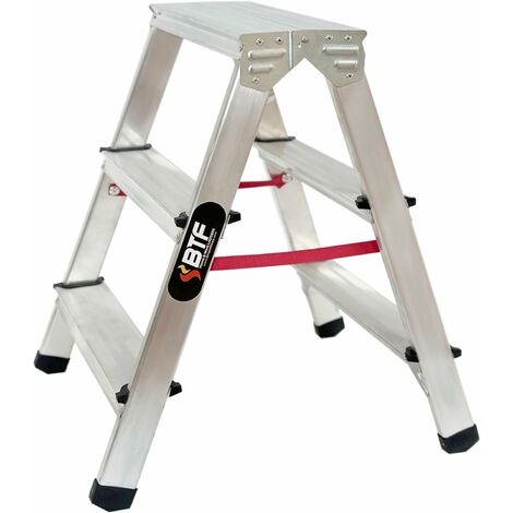 Nawa Escalera de Aluminio 3 peldaños tijera doble acceso plegable Escalera de Aluminio 2 peldaños tijera doble acceso plegable Escalera de Aluminio 2 peldaños tijera doble acceso plegable
