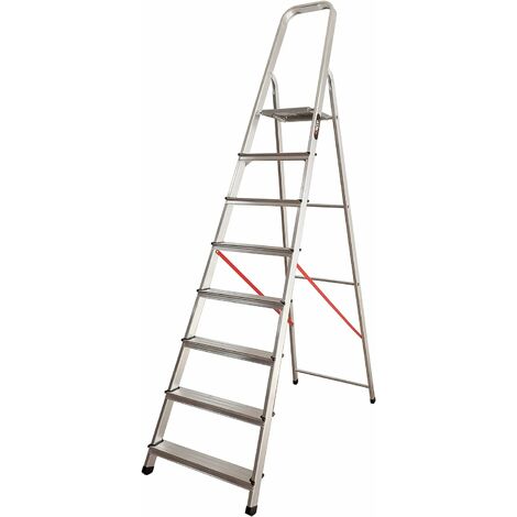 Nawa Escalera Domestica de Aluminio 8 Peldaños EN 131 Capacidad M·x. 150 kg