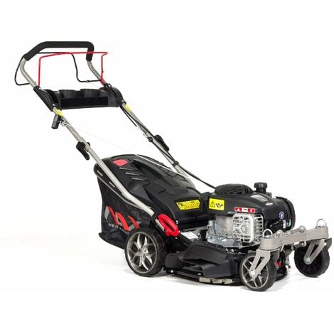 NAC NAX POWER PRODUCTS 1000S Motore Briggs & Stratton Serie 450E 125 cm3 Larghezza di Taglio 42 cm Cesto 45l Sistema di Lavaggio dell'alloggiamento tagliaerba a Scoppio a trazione, Nero, NAX1000S