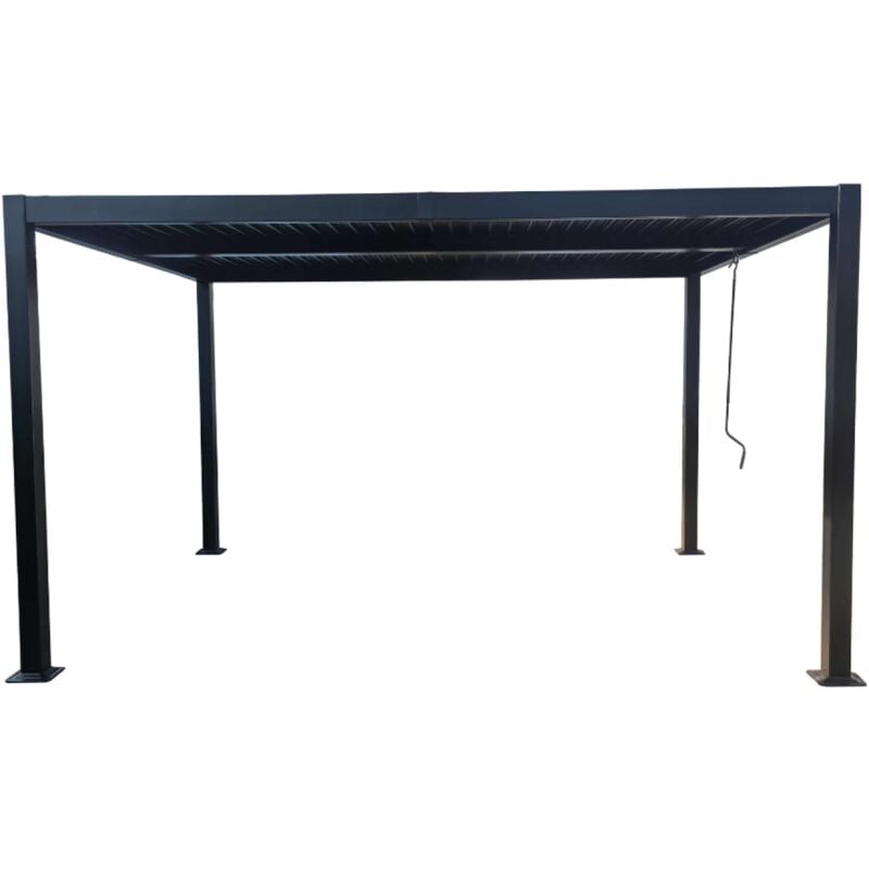 NAXOS - Pergola bioclimatique 4x3m structure et lames en aluminium gris anthracite