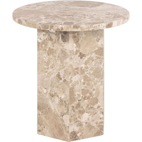 Naxos table basse table d'appoint Ø50cm marbre marron.