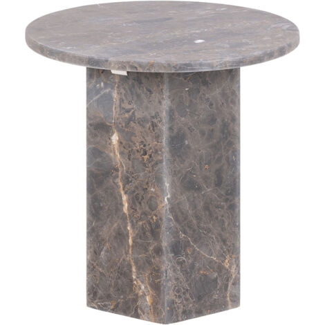 Naxos table basse table d'appoint Ø50cm marbre marron.