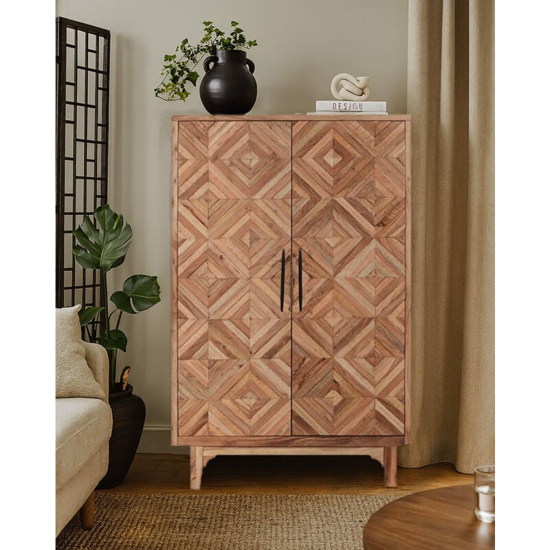 Uniqka - Naya - Armoirette en bois massif de manguier 2 portes