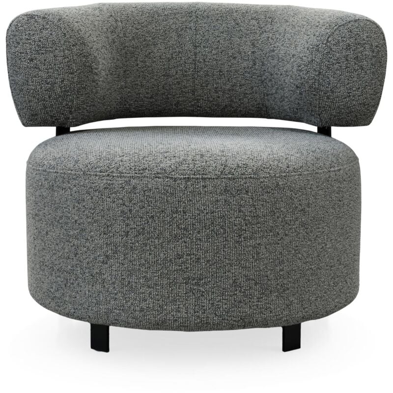 Mobilier Deco - naya - Fauteuil design en tissu gris et métal noir