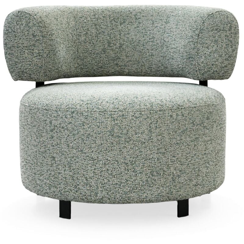 Mobilier Deco - naya - Fauteuil design en tissu vert et métal noir