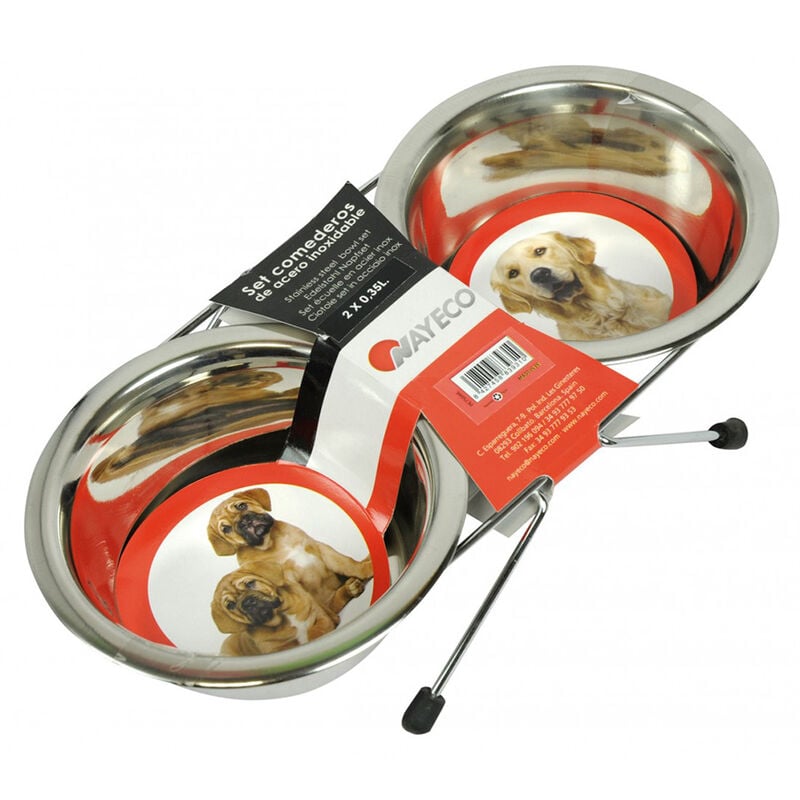

Set comederos acero inox 2 x 0,35lt - Nayeco