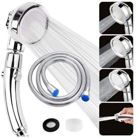Nazalus - Gran Oferta - Cabezal de ducha antical con manguera de 2 m y 3 modos, cabezal de ducha universal para baño, ahorro de agua, cabezal de ducha de alta presión con botón de encendido/apagado, c