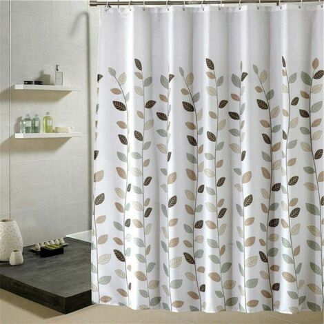 Nazalus - Gran Oferta - Cortina de ducha blanca de 180x200 cm, tejido de poliéster impermeable, resistente al moho, lavable a máquina, cortina decorativa larga para bañera o baño.