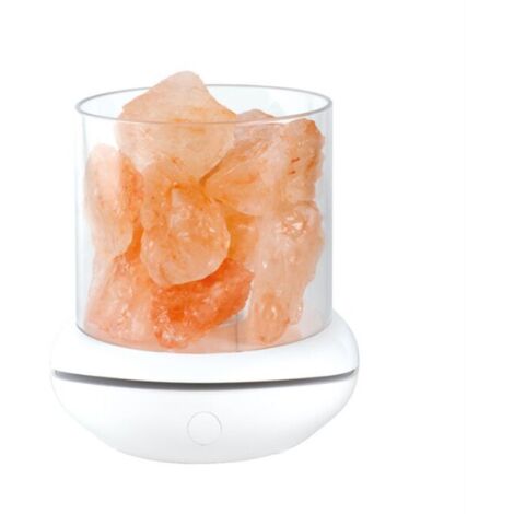 Nazalus - Gran oferta - Lámpara de sal del Himalaya, lámpara de sal para aromaterapia, lámpara de mesita de noche, luz nocturna, blanca